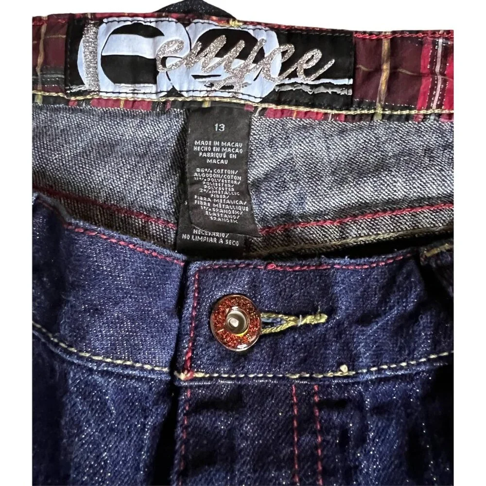 Vintage Enyce Womens Denim Capri Jeans Size 13 With Colorful Stitch Details - Picture 4 of 4